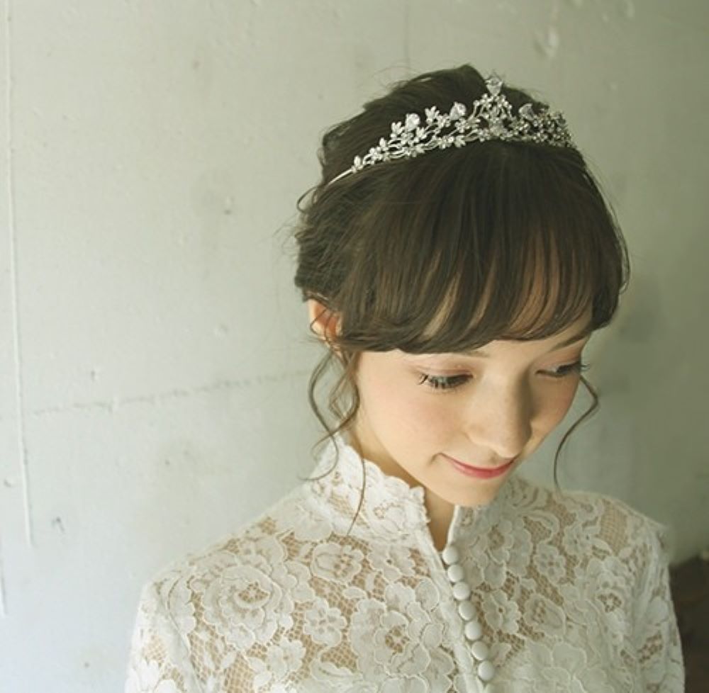 蔓草とお花ティアラ 【結婚式 ヘアアクセサリー】