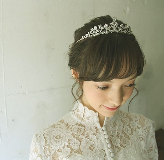 蔓草とお花ティアラ 【結婚式 ヘアアクセサリー】