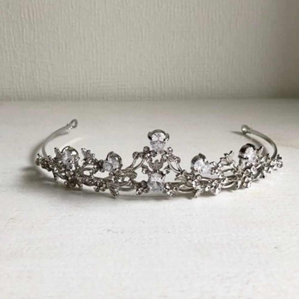 蔓草とお花ティアラ 【結婚式 ヘアアクセサリー】