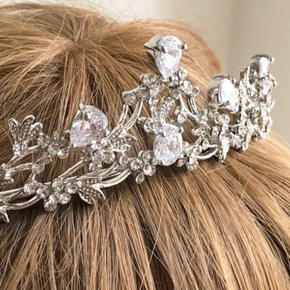 蔓草とお花ティアラ 【結婚式 ヘアアクセサリー】