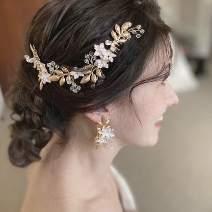 リーフモチーフ【トレゾアイヤリング単品】 【結婚式 ピアス イヤリング】