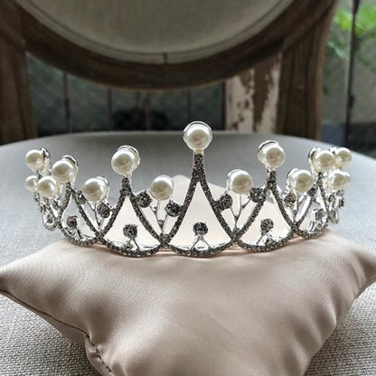 シルバーゴールド ティアラ【パールシンプルティアラ】 【結婚式 ヘアアクセサリー】