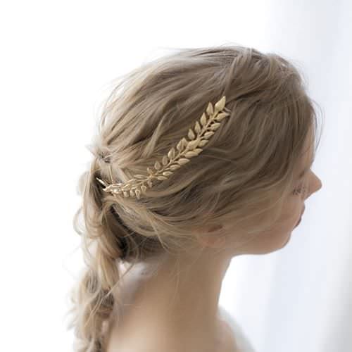 【goldの葉】 【結婚式　ヘアアクセサリー】