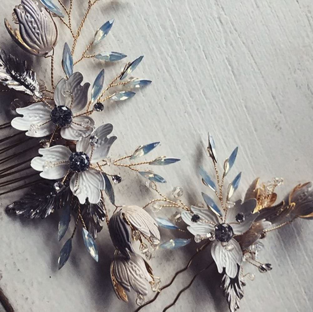 露草ヘッドアクセ 【結婚式 ヘアアクセサリー】