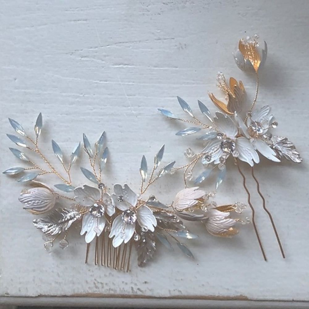 露草ヘッドアクセ 【結婚式 ヘアアクセサリー】