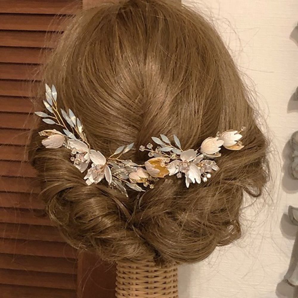 露草ヘッドアクセ 【結婚式　ヘアアクセサリー】