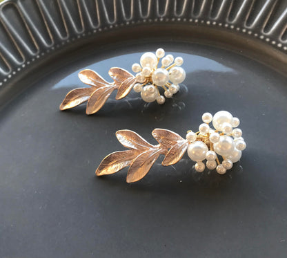 ホワイトゴールド ピアス/イヤリング【ブルンモル】 【結婚式 ピアス イヤリング】