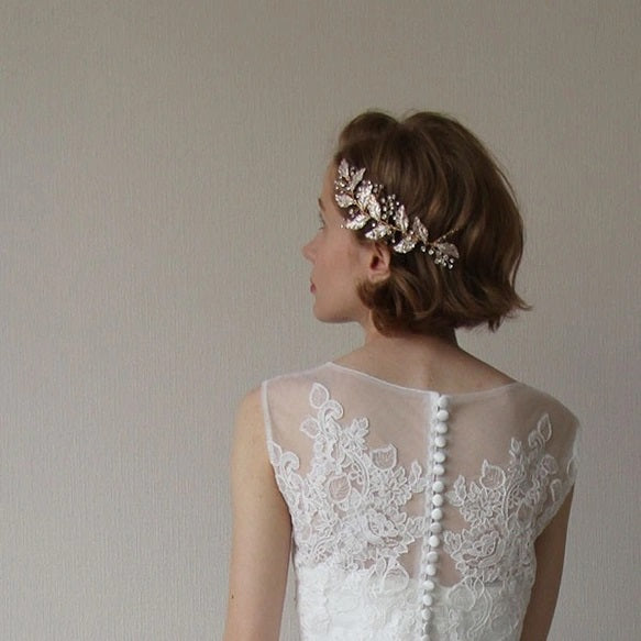 リーフと木の実ヘッドアクセ 【結婚式 ヘアアクセサリー】