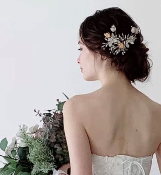 goldヘッドドレス 和装にも【露草Gold】 【結婚式 ヘアアクセサリー】