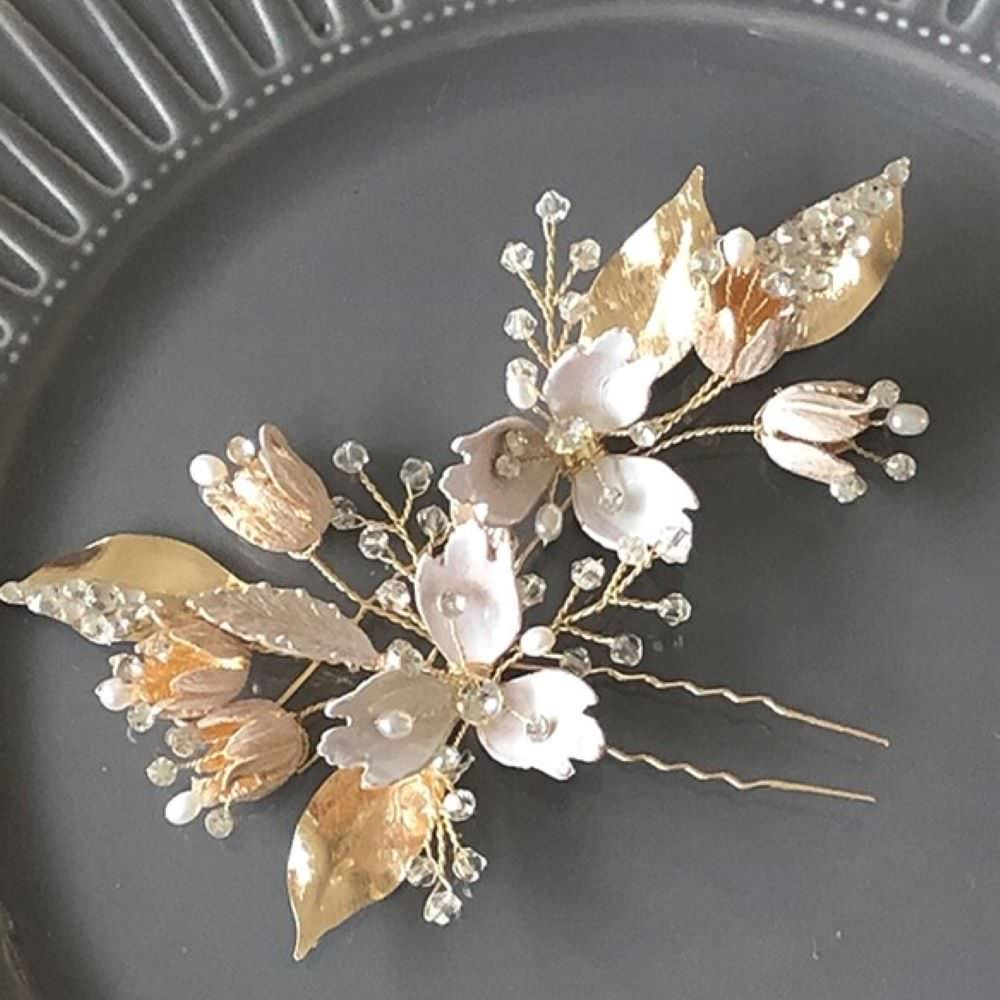 goldヘッドドレス 和装にも【露草Gold】 【結婚式 ヘアアクセサリー】