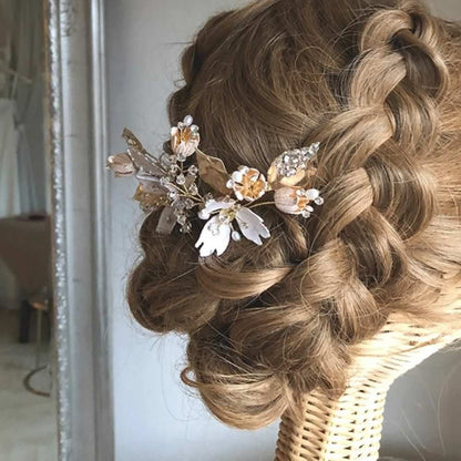 goldヘッドドレス 和装にも【露草Gold】 【結婚式　ヘアアクセサリー】