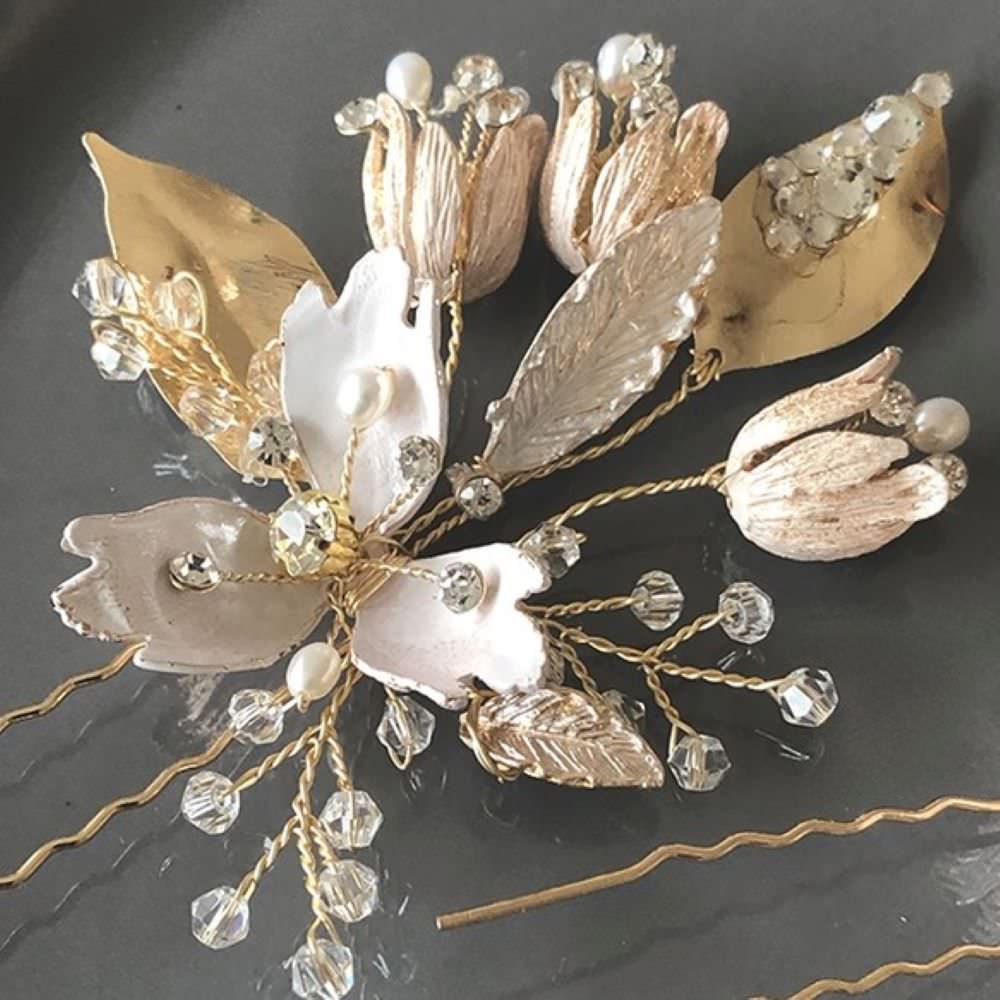 goldヘッドドレス 和装にも【露草Gold】 【結婚式 ヘアアクセサリー】