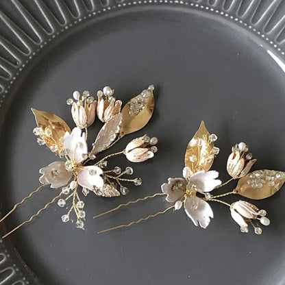 goldヘッドドレス 和装にも【露草Gold】 【結婚式 ヘアアクセサリー】