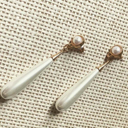 パールピアス/イヤリング【ロングドロップパール】 【結婚式 ピアス イヤリング】