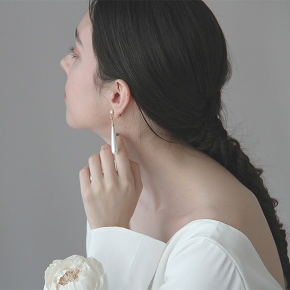 パールピアス/イヤリング【ロングドロップパール】 【結婚式 ピアス イヤリング】