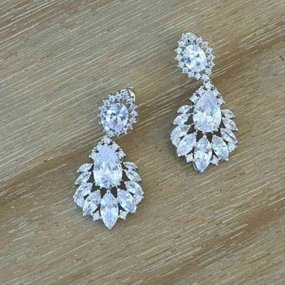 シルバーピアス/イヤリング【ポワール】 【結婚式 ピアス イヤリング】