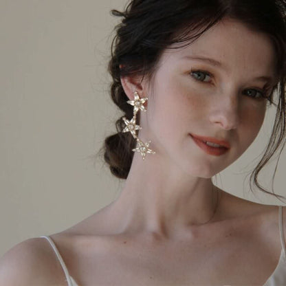 星モチーフ イヤリング 【星ゴールド3×2】 【結婚式 ピアス イヤリング】