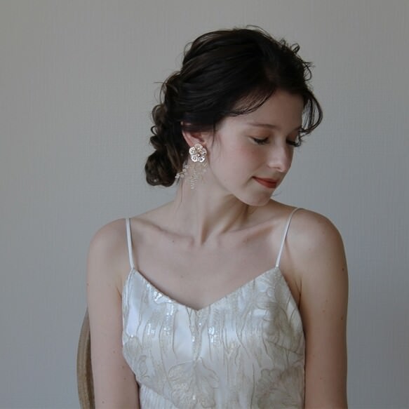 ピンクゴールド【マルゴーイヤリング ピアス】 【結婚式 ピアス イヤリング】