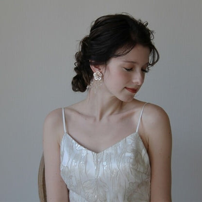 ピンクゴールド【マルゴーイヤリング ピアス】 【結婚式 ピアス イヤリング】