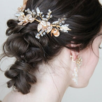 ピンクゴールド【マルゴーイヤリング ピアス】 【結婚式 ピアス イヤリング】