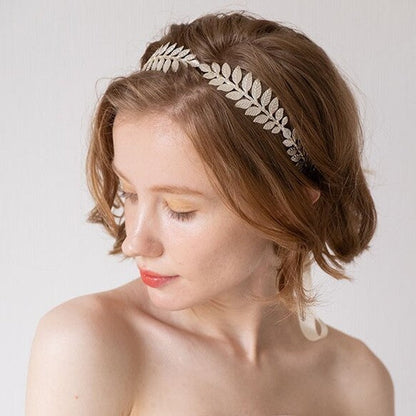 シルバー ヘッドアクセ【リーフの冠】 【結婚式 ヘアアクセサリー】