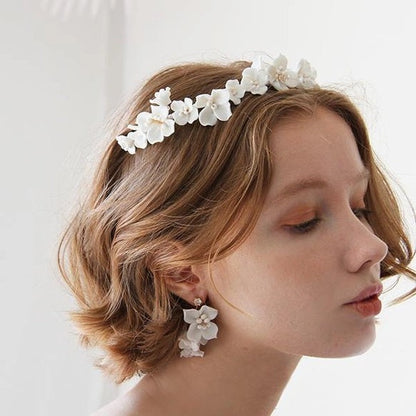 ホワイトフラワー【ブランシュピアス】 【結婚式 ピアス イヤリング】