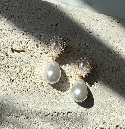 クラシカルドロップパール【結婚式 イヤリング】