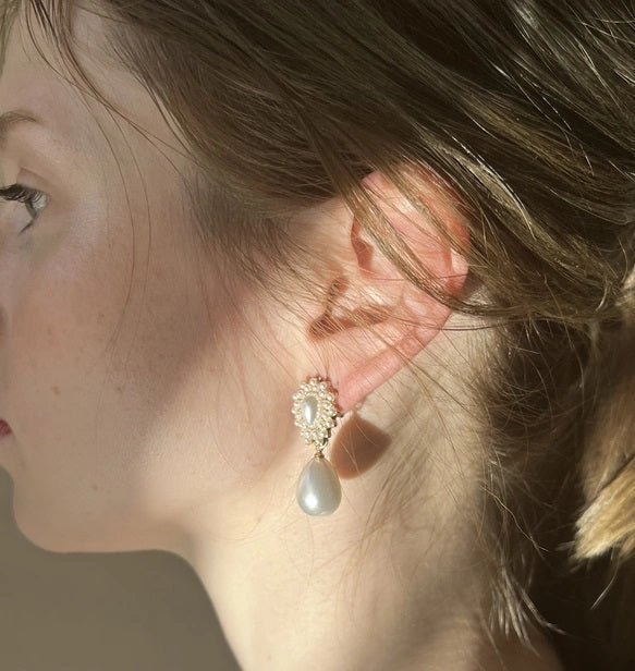 クラシカルドロップパール【結婚式 イヤリング】