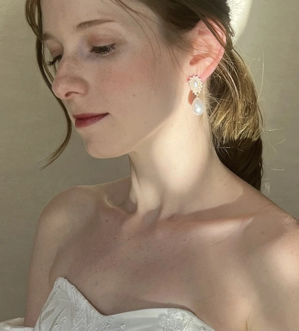 クラシカルドロップパール【結婚式 イヤリング】