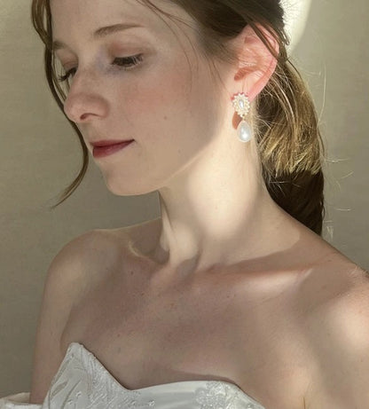 クラシカルドロップパール【結婚式 イヤリング】