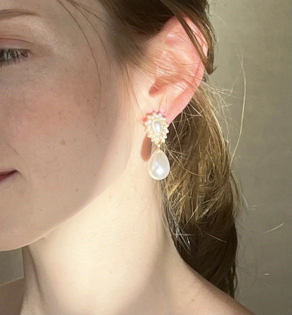 クラシカルドロップパール【結婚式 イヤリング】