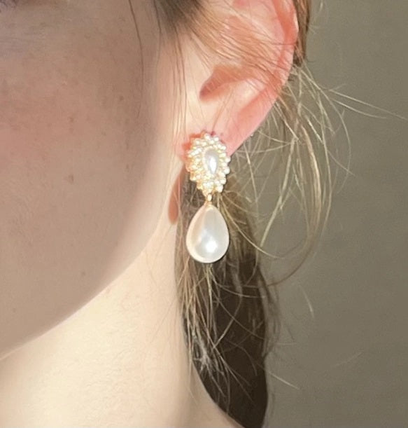 クラシカルドロップパール【結婚式 イヤリング】