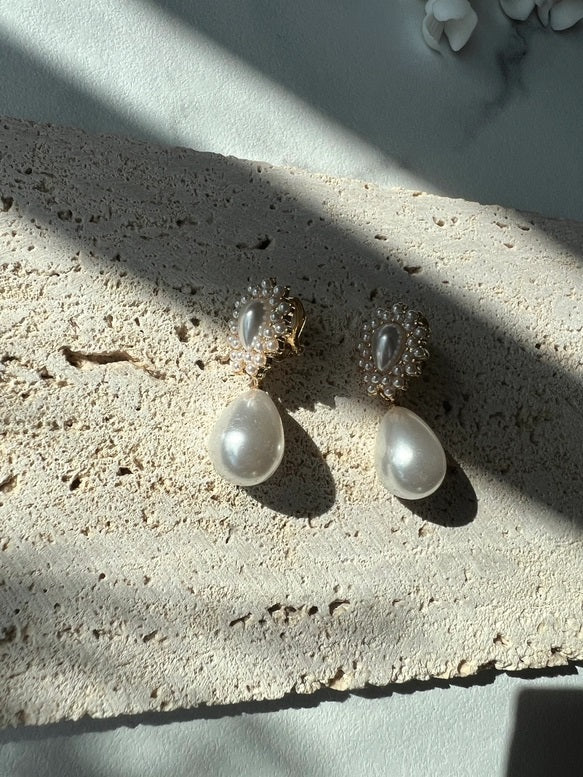 クラシカルドロップパール【結婚式 イヤリング】