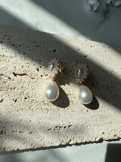 クラシカルドロップパール【結婚式 イヤリング】