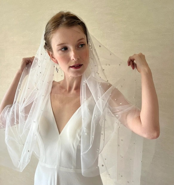 パールベール1m or 1.5m【結婚式 ベール 小物】