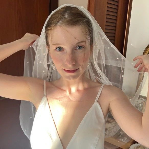 パールベール1m or 1.5m【結婚式 ベール 小物】