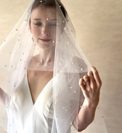 パールベール1m or 1.5m【結婚式 ベール 小物】