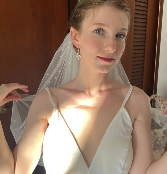 パールベール1m or 1.5m【結婚式 ベール 小物】