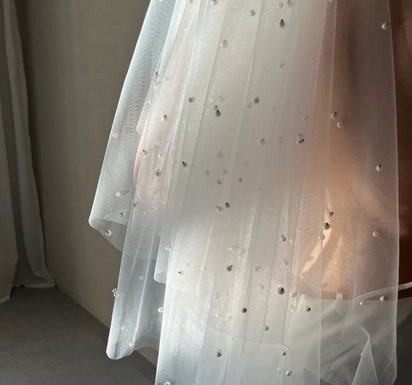 パールベール1m or 1.5m【結婚式 ベール 小物】