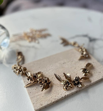 ゴールドの花冠【結婚式 ヘアアクセサリー】