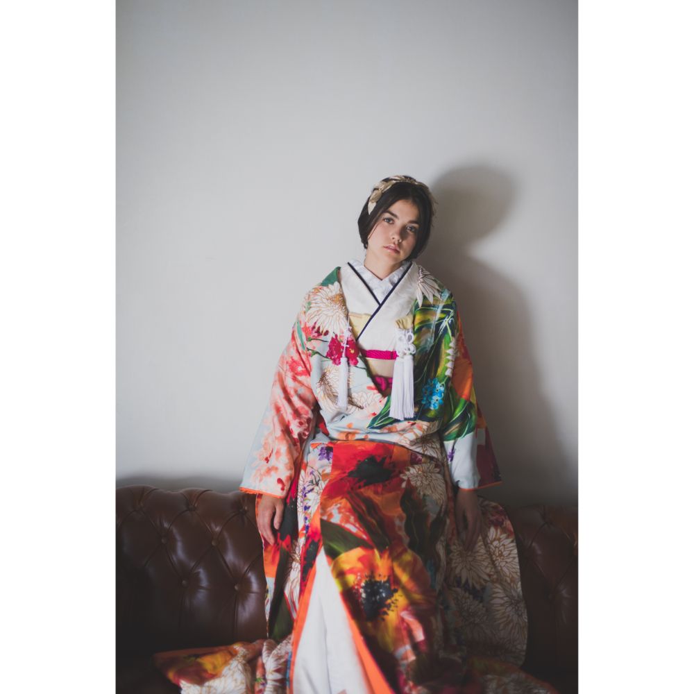 浅葱色大華友禅 【結婚式 和装 色打掛 レンタル】