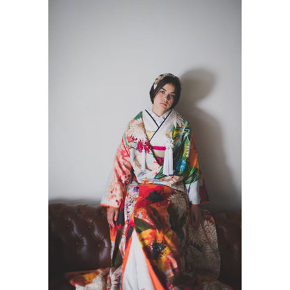 浅葱色大華友禅 【結婚式 和装 色打掛 レンタル】