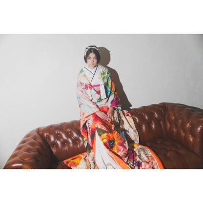 浅葱色大華友禅 【結婚式 和装 色打掛 レンタル】