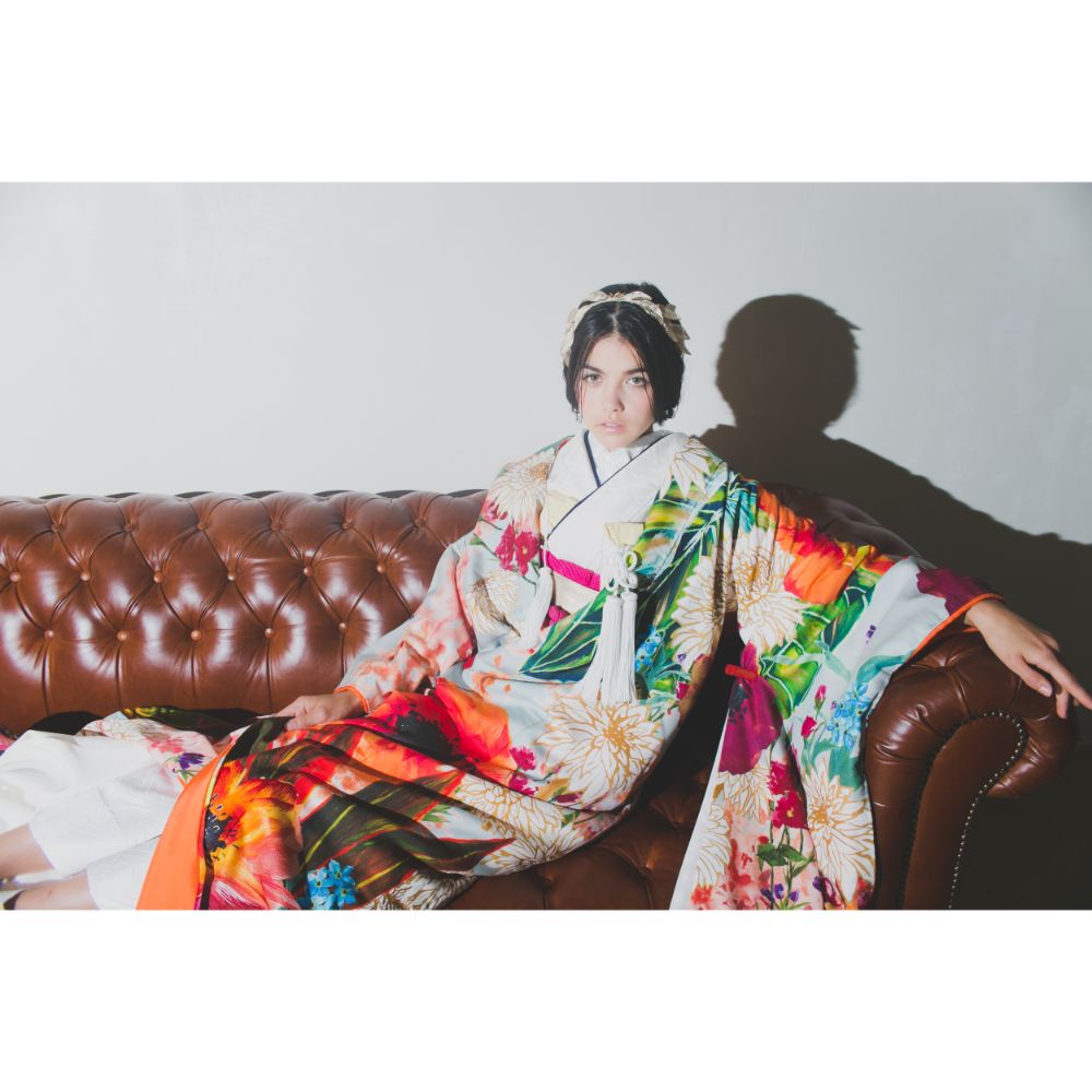 浅葱色大華友禅 【結婚式 和装 色打掛 レンタル】