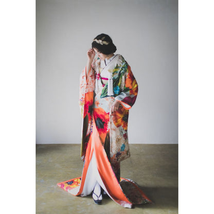 浅葱色大華友禅 【結婚式 和装 色打掛 レンタル】