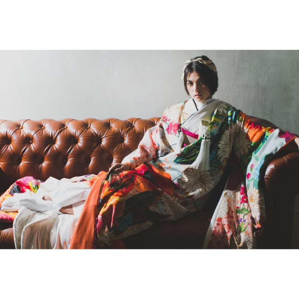 浅葱色大華友禅 【結婚式 和装 色打掛 レンタル】