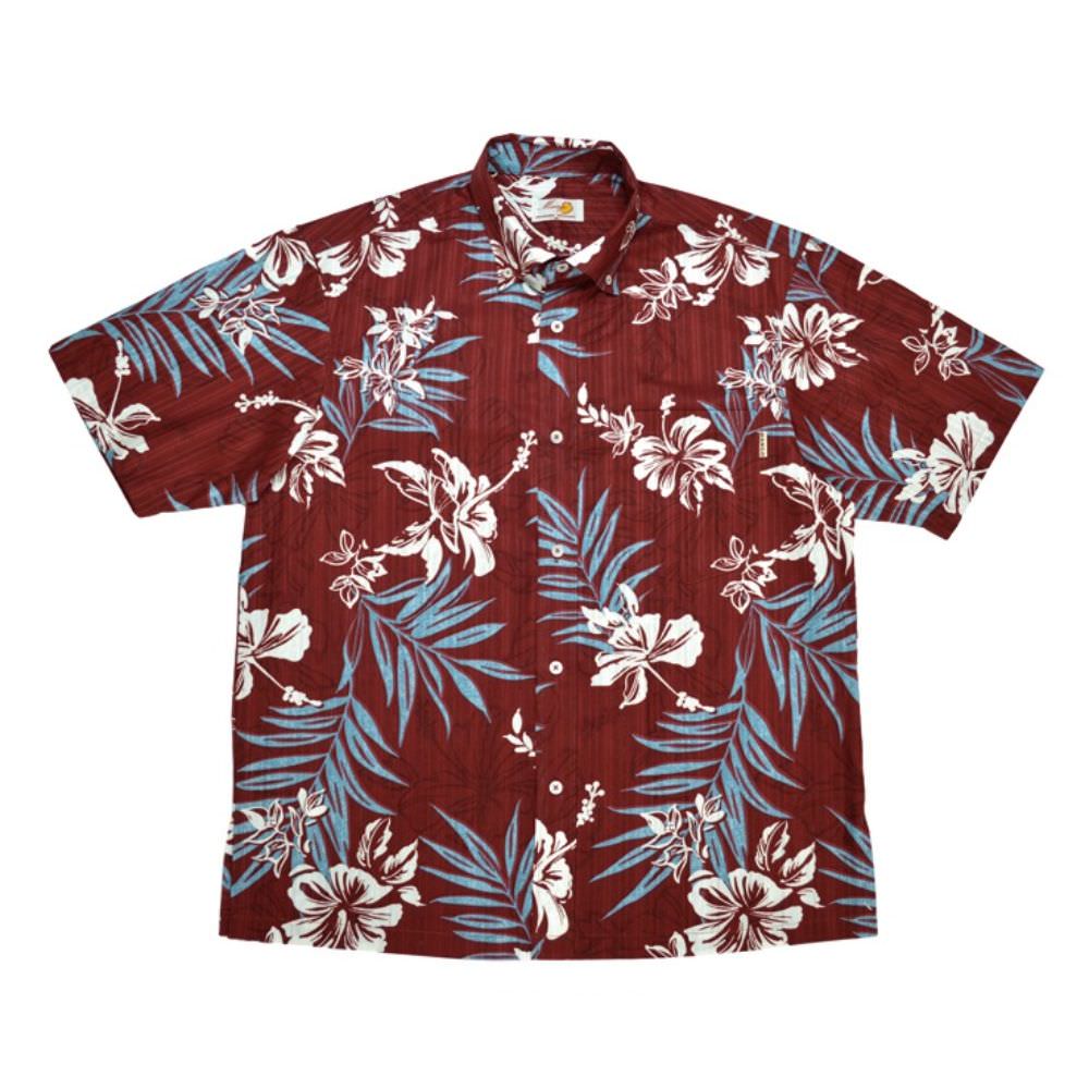 レンタルかりゆしウェア Men's ハイビ―リーフ レッド 【結婚式 ブライズメイド アッシャー レンタル】