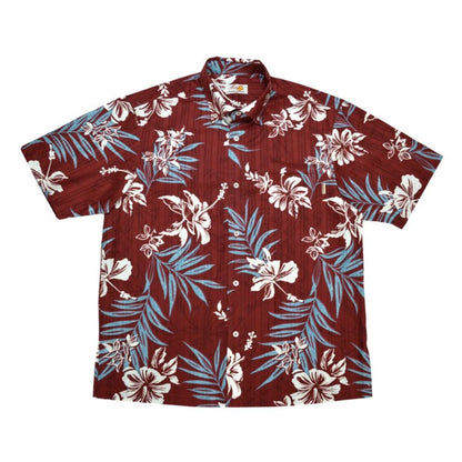 レンタルかりゆしウェア Men's ハイビ―リーフ レッド 【結婚式 ブライズメイド アッシャー レンタル】