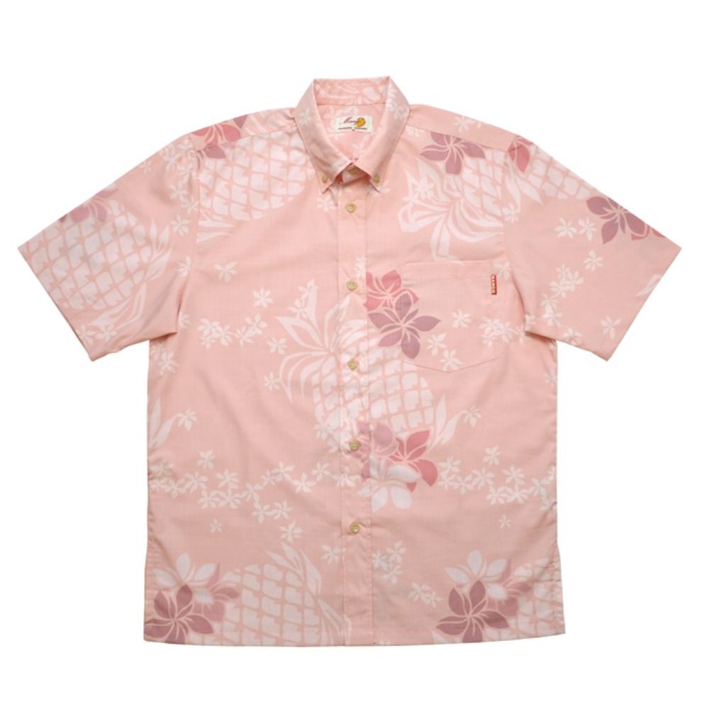 レンタルかりゆしウェア Men's パインプルメリア ピンク 【結婚式 ブライズメイド アッシャー レンタル】