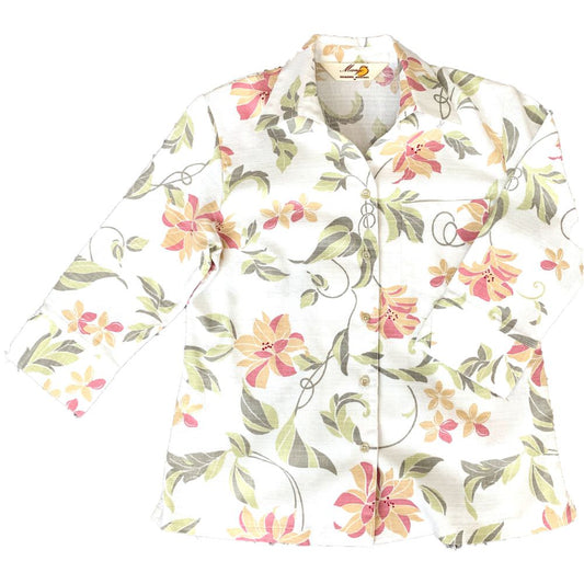 レンタルかりゆしウェア Ladies' 椿 オフピンク(七分袖) 【結婚式 ブライズメイド アッシャー レンタル】